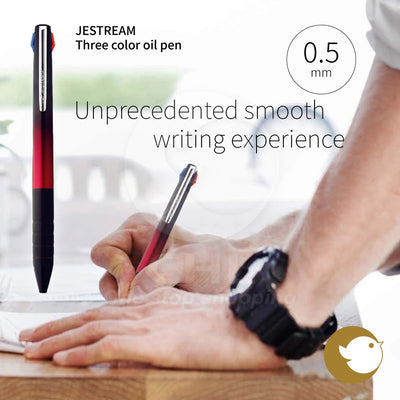 Uni JESTREAM 0.5mm three-color oil pen low viscosity ink