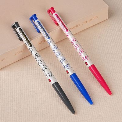 TOWO Dongwen brand BP-1B OP-103 0.7mm black pearl bow medium oil pen oily ball pen press automatic ball pen quick drying