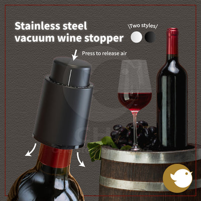 Stainless Steel Vacuum Wine Preserver with Date Scale