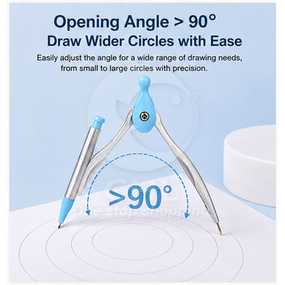 Minimalist Compass Set – Blue / Pink | Durable, Easy to Use, Perfect for Students & Designers