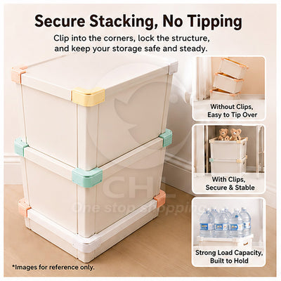 Snap-On Stacking Clips: Secure, No-Tool Stability for Storage