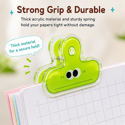 Big Eyes Acrylic Folder: Cute, Durable Cartoon Desk Organizer