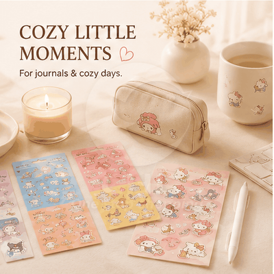 Sanrio 2024 Limited Sticker Set Dararin Life Decorative Stickers Cute New Life Series Kuromi, etc.