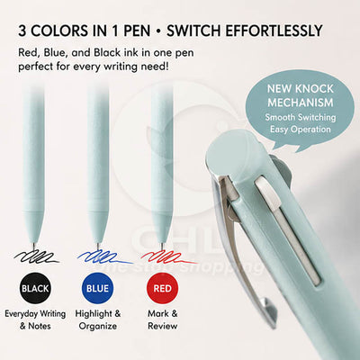 UNI Jetstream 3-Color Ballpoint Pen (SXE3JSS38, 0.38 mm)