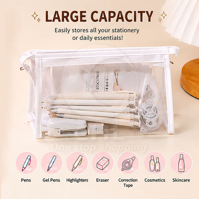 Aufbewahrungsbeutel Kosmetik Stiftbleistift transparent großer Kapazität Japanisches Dreieck kreatives Schreibwarenbüro Student Multifunktionaler Jugendliche langlebiger tragbarer NP-020038