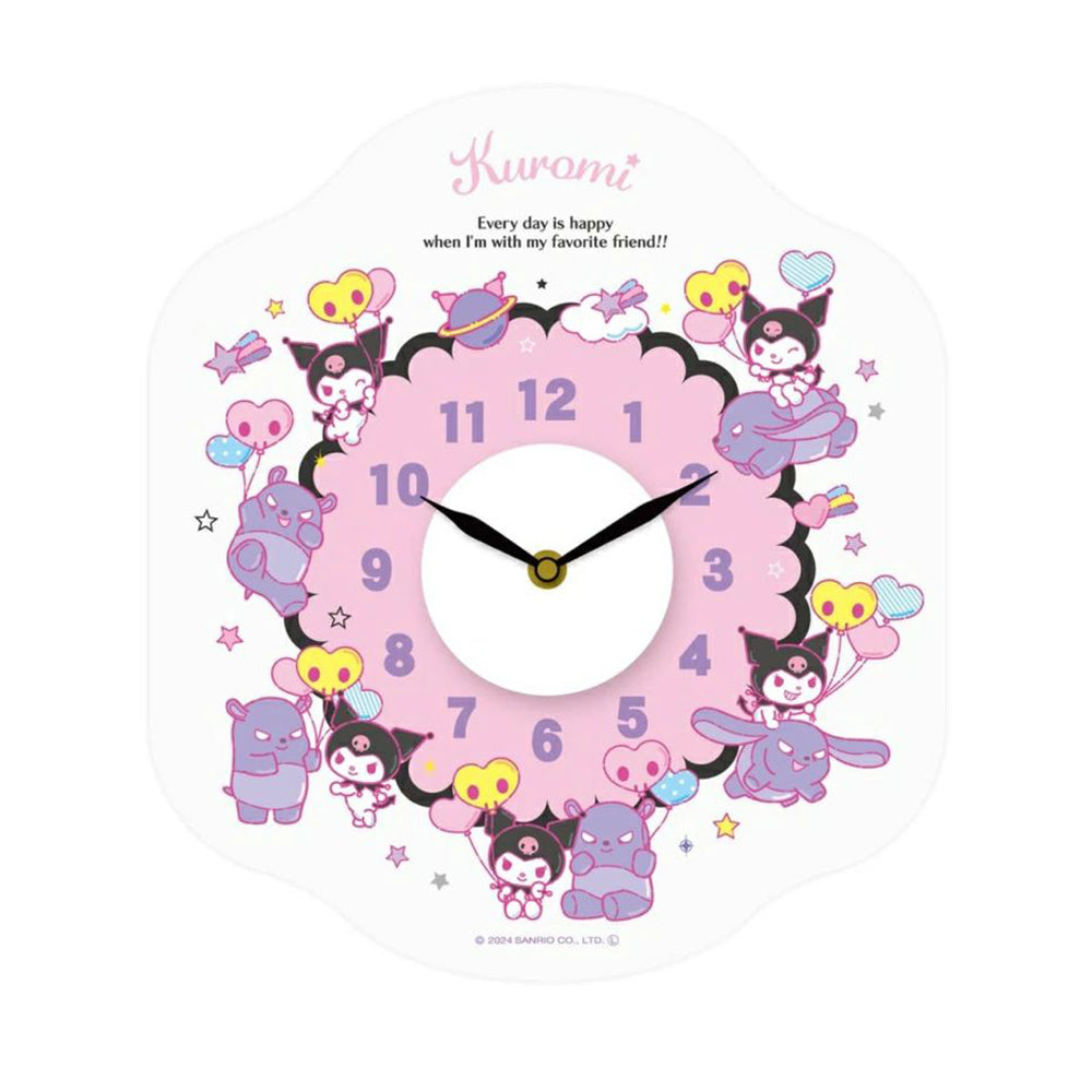 Sanrio Wall Sticker Clock Popular Character Kuromi Seamless Design