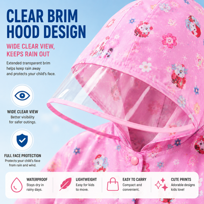 Skater Cinnamoroll Starry Sky Kid's Raincoat with Safety Features
