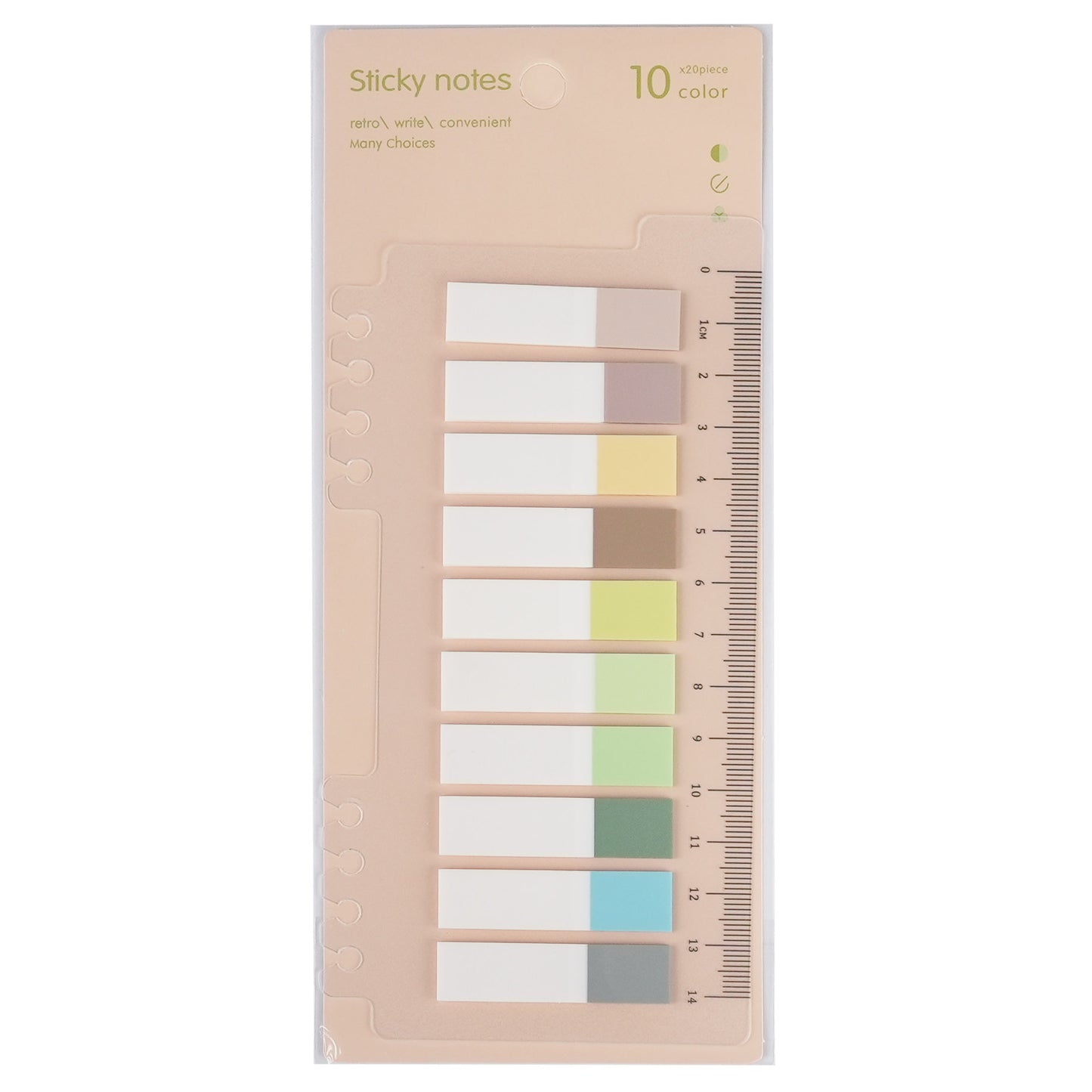 See Eslite Retro Color Index Stickers Notes 200 Sheets Ruler NP-000019 - CHL-STORE
