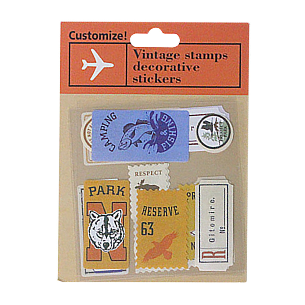 Vibrant Travel Notebook Sticker Set - Landmarks, Stamps & More