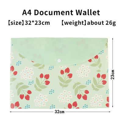 Korean Cute Cartoon & Floral A4 File Bag