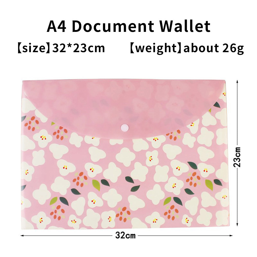 Korean Cute Cartoon & Floral A4 File Bag