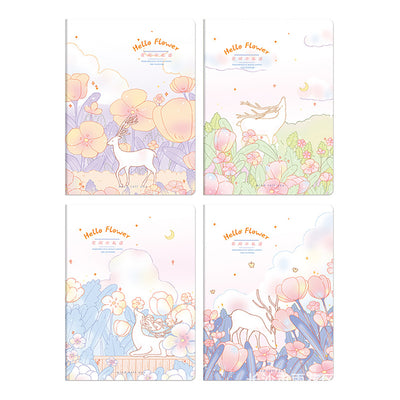 Yuemu A6 Small Town Story Notebook - Meowing Sakura Design