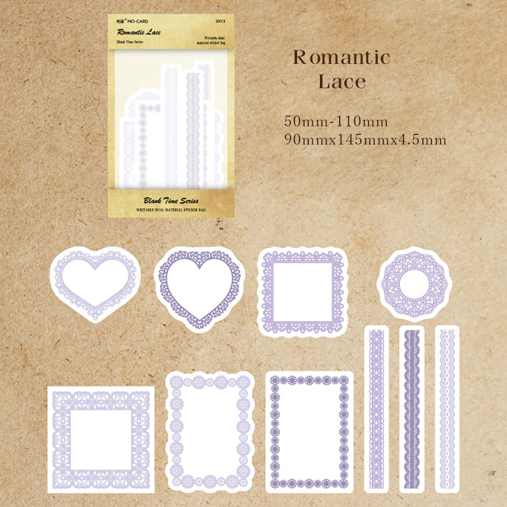 Mo·card Blank Time Series Note Sticker Pack Simple Retro Label Sticker Notebook Notes