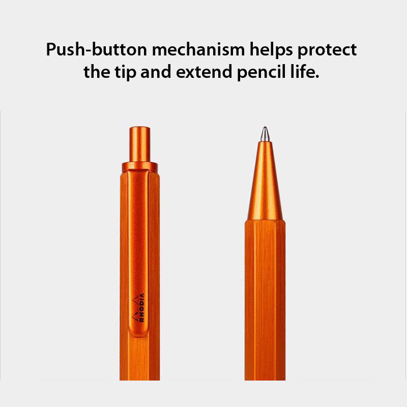 Rhodia CF928 स्क्रिप्ट मेटल हेयरलाइन एल्यूमीनियम लिमिटेड कलर हेक्सागन शाफ्ट 0.7 मिमी बॉलपॉइंट पेन