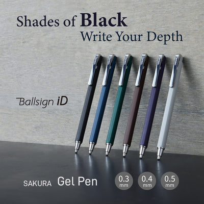 Sakura GBR20 Ballsign ID 0.4mm 0.5mm Gel Pen Ballpoint Pen Vintage Dark Ink Red Dot Design - CHL-STORE
