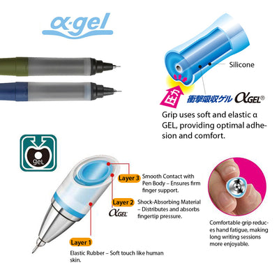 UNI Alpha gel Kurutoga SWITCH Dual Mode Jelly Grip 0.5mm Bubble Shell Mechanical Pencil - CHL-STORE