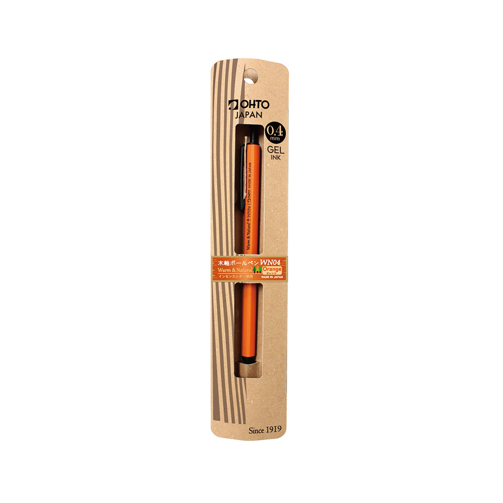 OHTO Wooden Grip Quick-Dry Gel Ink Pen 0.4mm WN04-G4
