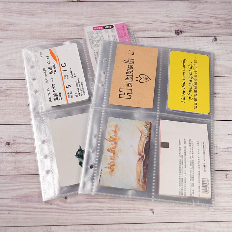 A5 transparent grid photo card 6-hole loose-leaf storage bag-A5 three-inch four-grid inner page 10 sheets storage collection classification ticket stub Polaroid card stamp H7TROA - CHL-STORE
