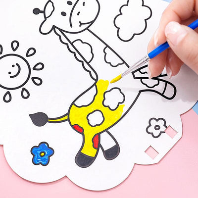 DIY Blank Cartoon Cute Hand-painted Small Fan Astronaut Model Animal Model Children's Art Hand-painted Fan - CHL-STORE