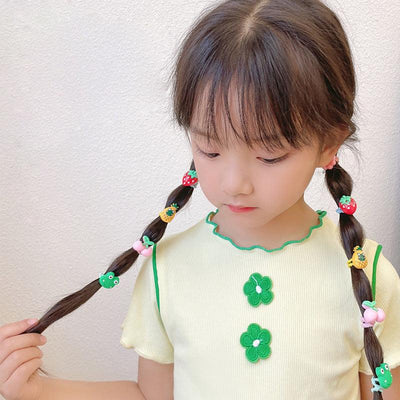 Good elasticity, no hair damage, young children, soft hair, suitable for hair rings, braiding, styling, colorful macarons, threaded lace, towel rings - CHL-STORE