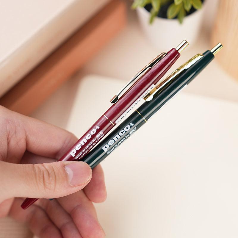 HIGHTIDE PENCO 0.5MM Press Ballpoint Pen FT190 Black / Green / Turquoise Blue / White / Wine Red - CHL-STORE