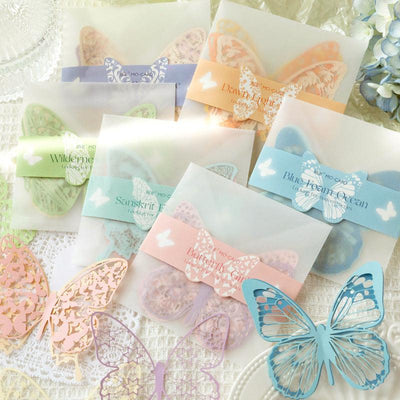 Momo Looking for Butterfly Series Inspiration Embossing Series Hollow Embossed Butterfly Lace Material Paper Pocket Decoration Material Art DIY Handmade Material - CHL-STORE