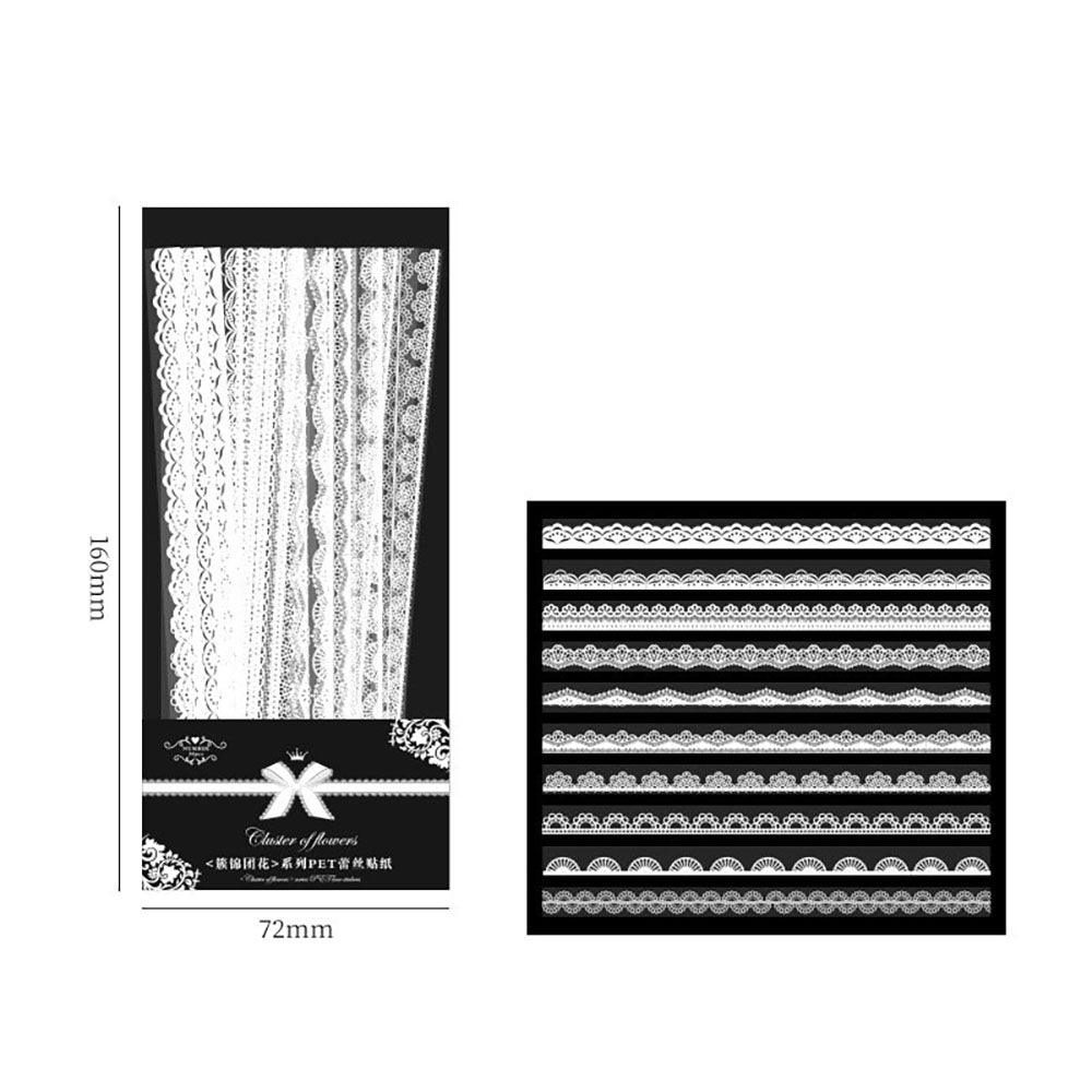 PET retro lace, hollow frame stickers, retro romantic stickers, waterproof materials, creative materials, decorative DIY, handbook collage - CHL-STORE