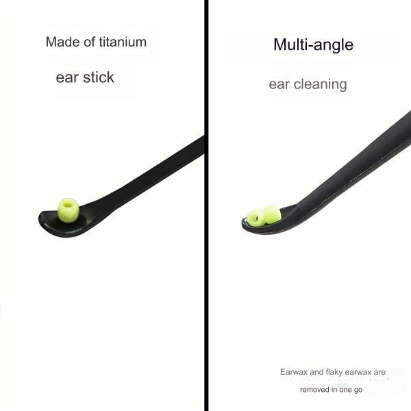 Made in Japan, Green Bell is a spoon-like two-way ear picker. Black G-2174. Clean and refreshing. Rotating silicone brush head ear pick.