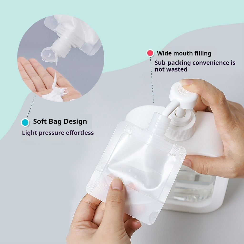 TravelEase Frosted Leak-Proof Refill Bags - 30ml, 50ml, 100ml