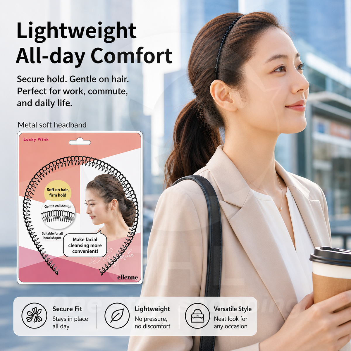 ComfortFlex No-Pinch Hairband - Lightweight & Portable Headband