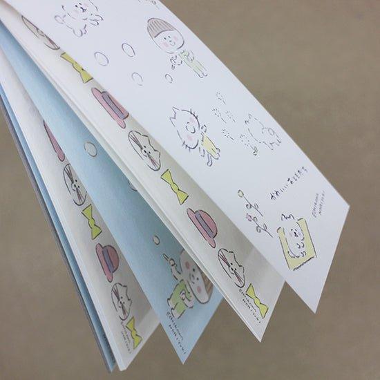 Hyogensha NO.20-117 Japanese illustrator Hand-painted stationery Mino Japanese paper Pen note paper Stationery cute children 20 sheets - CHL-STORE