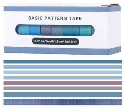 Ins Rainbow Retro Color Decorative Edges Base Paper Tape Set 8 Roll In NP-000140 - CHL-STORE