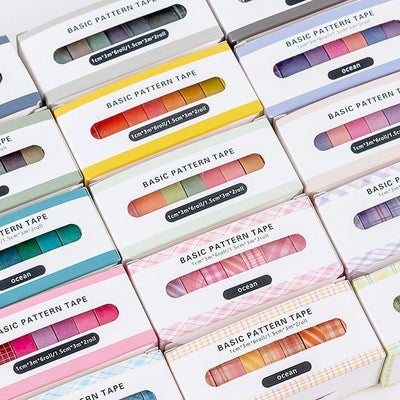 Ins Rainbow Retro Color Decorative Edges Base Paper Tape Set 8 Roll In NP-000140 - CHL-STORE