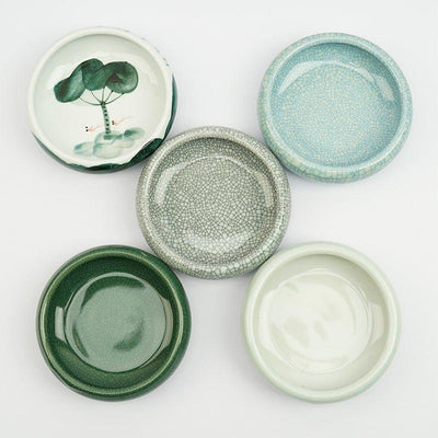 Jingdezhen open-chip ice-cracked ceramic pen washer Four treasures of the study pen wash tank lotus pattern large NP-090031 - CHL-STORE