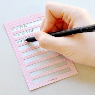 KEMITERIOR SHURITTO TODO LIST note MEMO 10pcs Pink Dots Green Grid - CHL-STORE