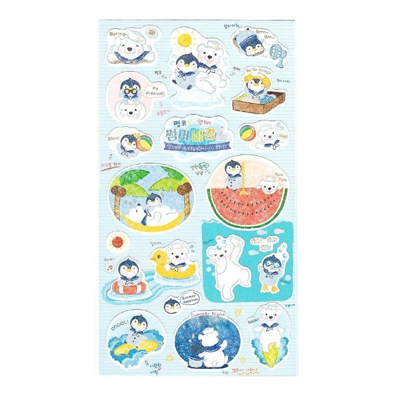 Korean Stickers LATECH Navy Bears Penguins Polar Bears Stickers Decorative Stickers Handbook Stickers Material Stickers Animal Stickers NP-HEZQI-067 - CHL-STORE