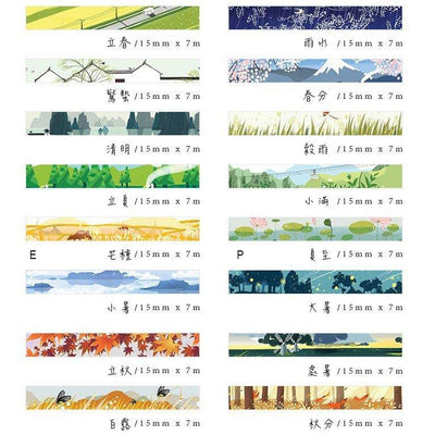 Lovers of Letters Wenqing Twenty-Four Solar Terms Season Weather Landscape Geometry Washi Tape Paper Tape NP-H7TAY-0280 - CHL-STORE