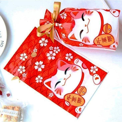 Lucky Cat Drawstring Bag Packing Drawstring Bag Drawstring Bag Baking Bag Biscuit Bag Candy Bag Gift Bag 50pcs NP-H3SAM-905 - CHL-STORE