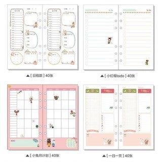 Original A5 Cartoon Colorful Inner Page 6 Holes Calendar Format Handbook Inner Page Notebook Notes NP-H7TWG-501 - CHL-STORE