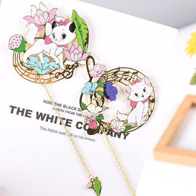 Original Brass Fan Bookmark Note Cat NP-090022 - CHL-STORE
