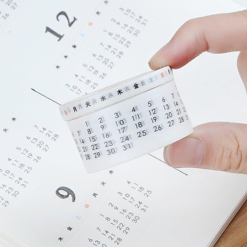 Perpetual calendar and paper hand account tape practical hand-tear date tape month and week tape set week marking - CHL-STORE