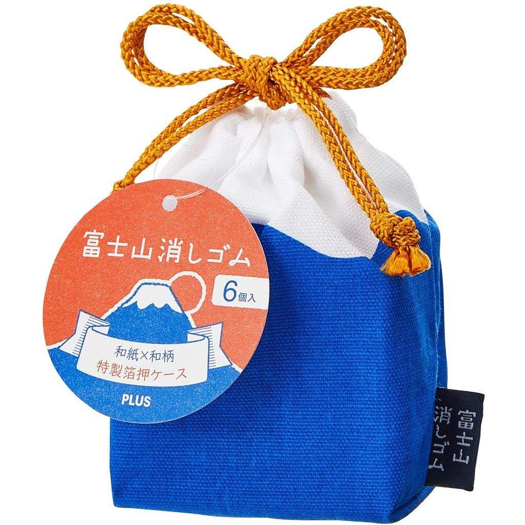 PLUS Limited Mount Fuji eraser Blue Fuji Red Fuji with Mount Fuji modeling bag six into the group ER-100AIF-6P - CHL-STORE