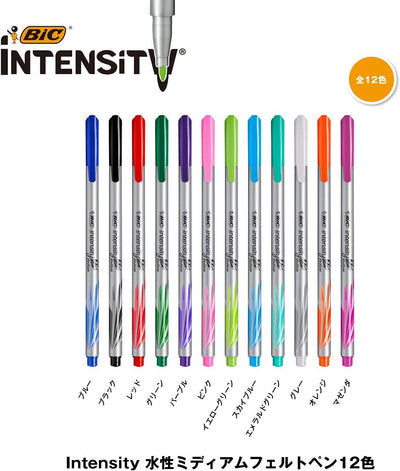 (Pre-Order) BIC Intensity Medium Felt-Tip pen 0.8mm Water-based pen ITS-FEPMDPK12 - CHL-STORE