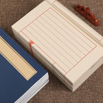 Rice paper book Thread bound book Heart Sutra Buddhist scripture copy book Blank album book Small letter brush vertical grid square Hard pen calligraphy exercise book Wire bound book - CHL-STORE