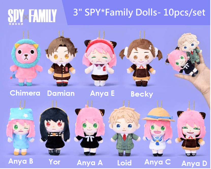 SPY×FAMILY Characters finger dolls- TO-PT-0802P 10pcs/set Anya, Loid Forge, Yor, Damian, Becky and Chimera - CHL-STORE