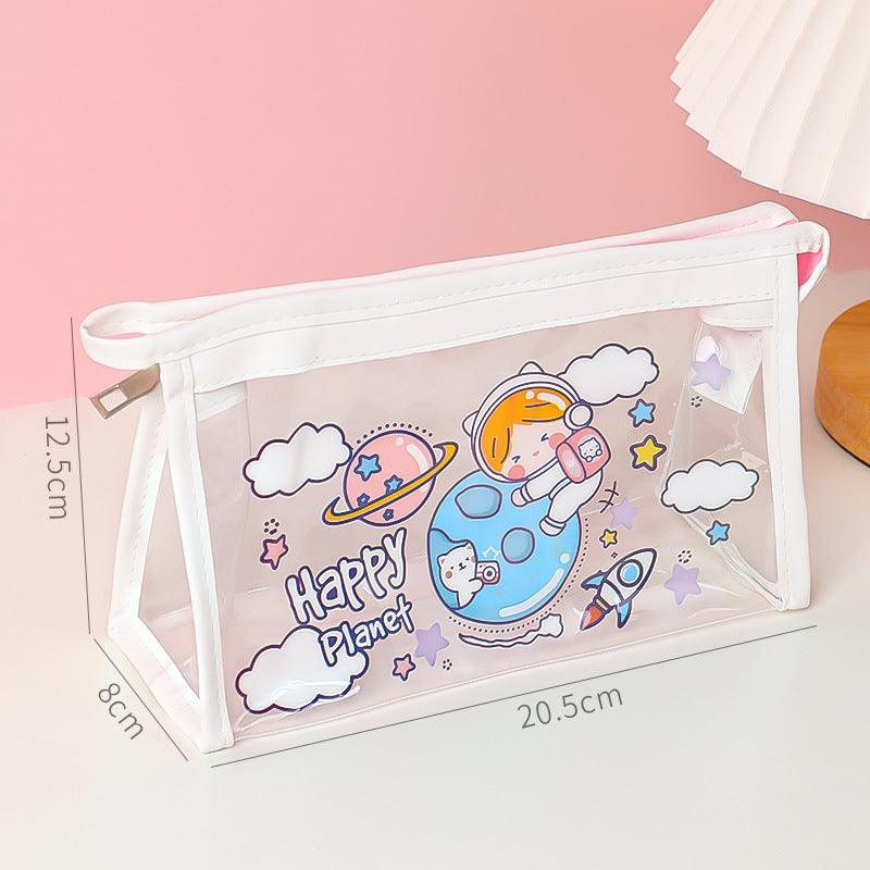 Storage Bag Cosmetics Pen Pencil Transparent Large Capacity Japanese Triangle Creative Stationery Office Student Multifunctional Youth Durable Portable NP-020038 - CHL-STORE
