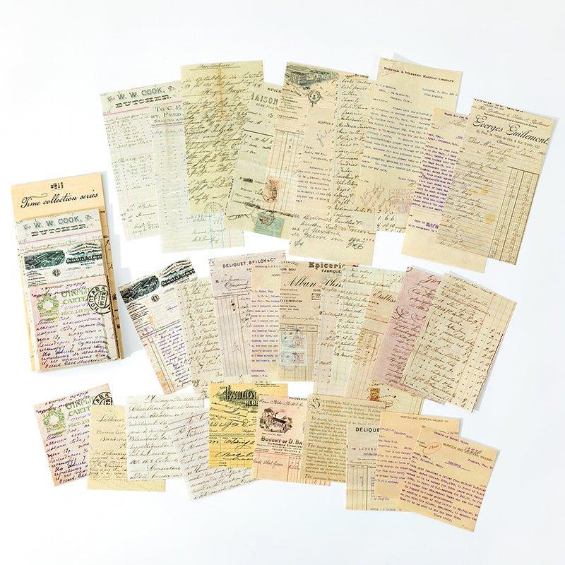 Sugar Poetry Retro Pattern Material Pack Time Collection Book Series Retro Decorative Paper Hand Account Material Paper - CHL-STORE
