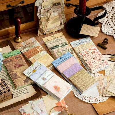 Sugar Poetry Retro Pattern Material Pack Time Collection Book Series Retro Decorative Paper Hand Account Material Paper - CHL-STORE