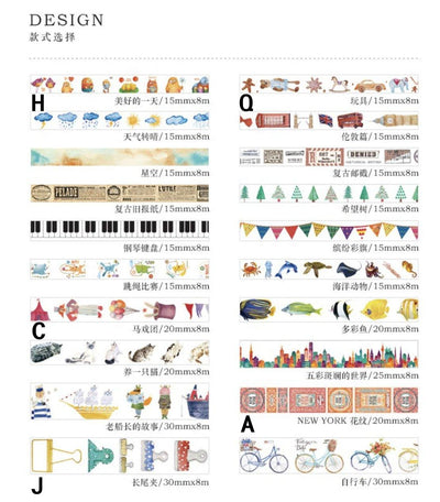 Twilight Season 1 Wonderful Day Retro Modern Daily Life Paper Tape Decorative Tape Frame Tape Pattern Tape Washi Tape NP-HTEQW-001 - CHL-STORE