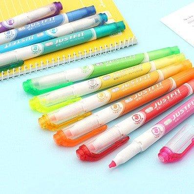 Zebra WKT17 JUSTFIT Double-Headed Highlighter Pen (7 Colors) - CHL-STORE